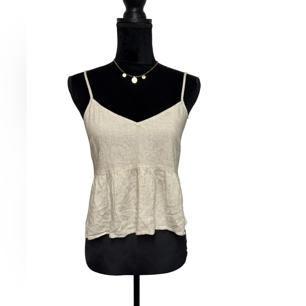 Abercrombie & Fitch Linen Trapeze Cami Tank Top T… - image 1